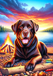 Chocolate Labrador - Best of Breed DCR Summer Camping   Outdoor House and Garden Flag