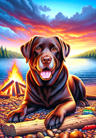 Chocolate Labrador - Best of Breed DCR Summer Camping   Outdoor House and Garden Flag