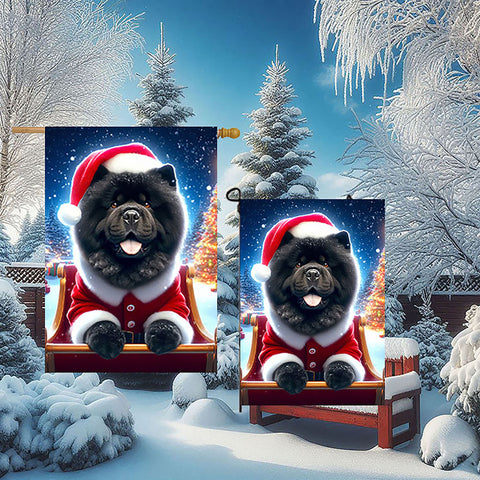 Chow Black - Best of Breed DCR Christmas Outdoor House and Garden Flag