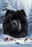 Chow Chow Black - Best of Breed  Winter Wonderland Outdoor House and Garden Flag