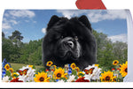 Chow Chow Black - Best of Breed Summer Flowers Mailbox Cover Hi-Grade Vinyl 6" x 19"