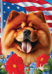 Chow Chow Red - Best of Breed  Patriotic I All-American Outdoor House and Garden Flag