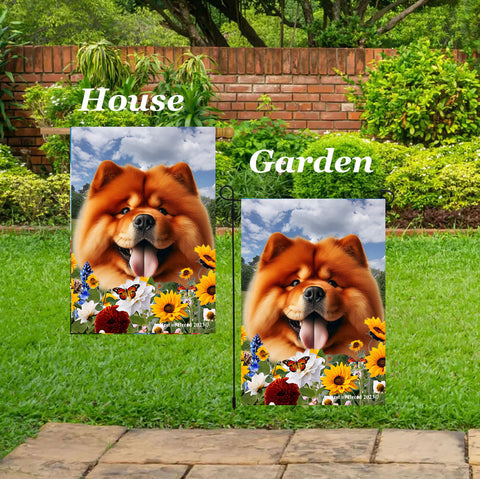 Chow Chow Red - Best of Breed  Summer Fields Outdoor House and Garden Flag
