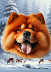 Chow Chow Red - Best of Breed  Winter Wonderland Outdoor House and Garden Flag