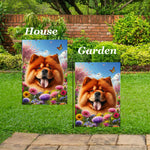 Chow Chow Red - Best of Breed  Spring Butterflies Outdoor House and Garden Flag