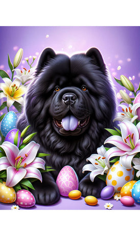 Chow Black - Best of Breed DCR Easter Holiday    Outdoor House and Garden Flag