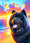 Chow Black - Best of Breed DCR Summer Sunset Outdoor House and Garden Flag