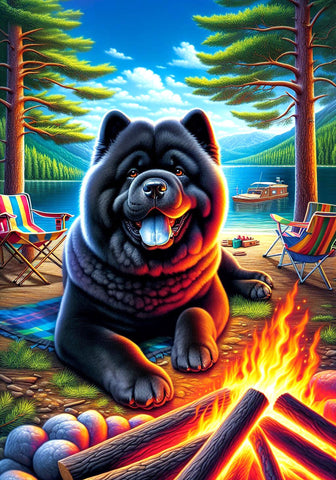 Chow Black - Best of Breed DCR Summer Camping   Outdoor House and Garden Flag
