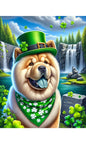 Chow Cream - Best of Breed DCR Saint Patricks Day Day Outdoor House and Garden Flag