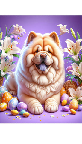 Chow Cream - Best of Breed DCR Easter Holiday    Outdoor House and Garden Flag