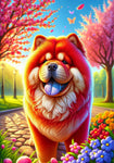 Chow Red - Best of Breed DCR Spring II    Outdoor House and Garden Flag