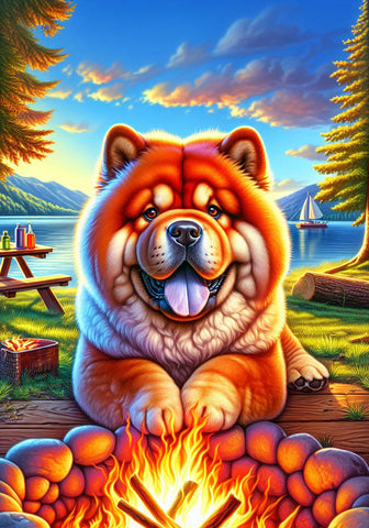 Chow Red - Best of Breed DCR Summer Camping   Outdoor House and Garden Flag