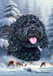 Cockapoo Black - Best of Breed  Winter Wonderland Outdoor House and Garden Flag