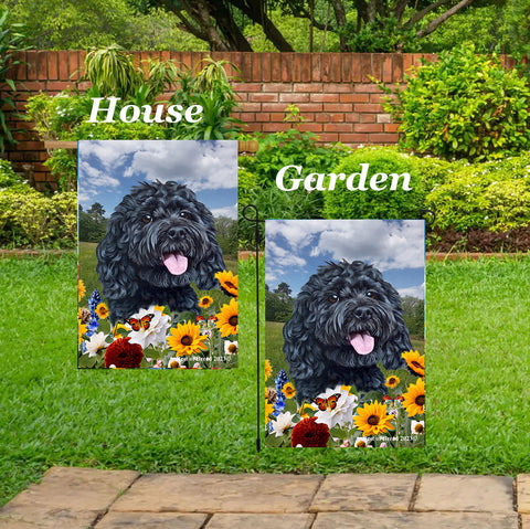 Cockapoo Black - Best of Breed  Summer Fields Outdoor House and Garden Flag