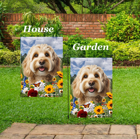 Cockapoo Blonde - Best of Breed  Summer Fields Outdoor House and Garden Flag
