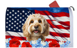 Cockapoo Blonde - Best of Breed Patriotic Mailbox Cover Hi-Grade Vinyl 6" x 19"