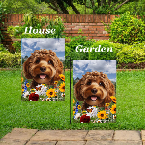 Cockapoo Chocolate - Best of Breed  Summer Fields Outdoor House and Garden Flag