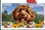 Cockapoo Chocolate - Best of Breed Summer Flowers Mailbox Cover Hi-Grade Vinyl 6" x 19"