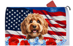 Cockapoo Red - Best of Breed Patriotic Mailbox Cover Hi-Grade Vinyl 6" x 19"