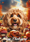 Cockapoo Red - Best of Breed  Thanksgiving Outdoor House and Garden Flag