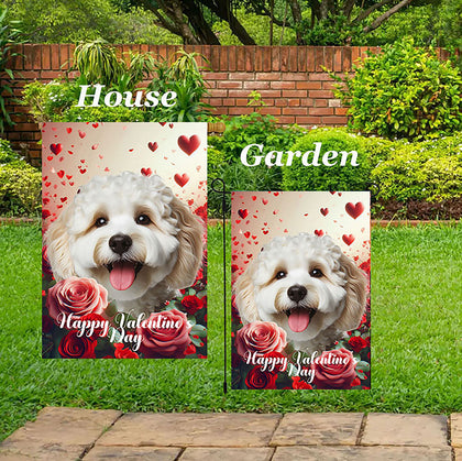 Cockapoo White - Best of Breed  Valentine's Day Outdoor House and Garden Flag