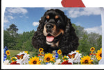 Cocker Spaniel Black/Tan - Best of Breed Summer Flowers Mailbox Cover Hi-Grade Vinyl 6" x 19"