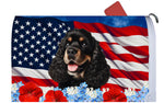 Cocker Spaniel Black/Tan - Best of Breed Patriotic Mailbox Cover Hi-Grade Vinyl 6" x 19"