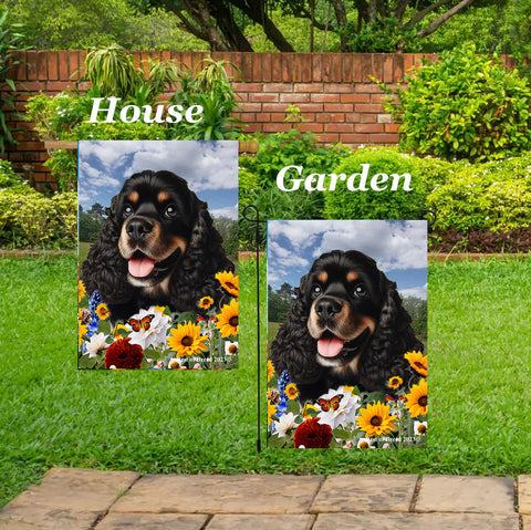 Cocker Spaniel Black/Tan - Best of Breed  Summer Fields Outdoor House and Garden Flag