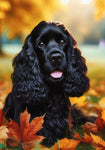 Cocker Spaniel Black - Best of Breed DCR Falling Leaves Outdoor Flag