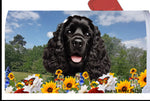 Cocker Spaniel Black - Best of Breed Summer Flowers Mailbox Cover Hi-Grade Vinyl 6" x 19"