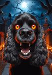 Cocker Spaniel Black - Best of Breed DCR Halloween Outdoor House and Garden Flag