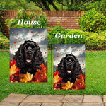 Cocker Spaniel Black - Best of Breed  Fall Leaves Outdoor House and Garden Flag