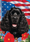 Cocker Spaniel Black - Best of Breed  Patriotic I All-American Outdoor House and Garden Flag