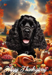 Cocker Spaniel Black - Best of Breed  Thanksgiving Outdoor House and Garden Flag