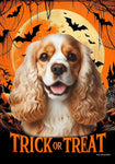 Cocker Spaniel Buff/White - Best of Breed  Halloween Outdoor House and Garden Flag