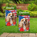Cocker Spaniel Buff/White - Best of Breed  Patriotic I All-American Outdoor House and Garden Flag