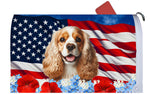 Cocker Spaniel Buff/White - Best of Breed Patriotic Mailbox Cover Hi-Grade Vinyl 6" x 19"