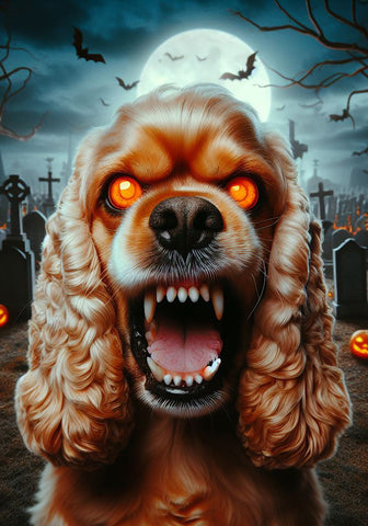 Cocker Spaniel Buff  - Best of Breed DCR Halloween Outdoor House and Garden Flag