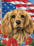 Cocker Spaniel Buff - Best of Breed  Patriotic I All-American Outdoor House and Garden Flag