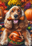 Cocker Spaniel Buff  - Best of Breed DCR Thanksgiving Outdoor House and Garden Flag