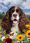 Cocker Spaniel Chocolate/White - Best of Breed  Summer Fields Outdoor House and Garden Flag