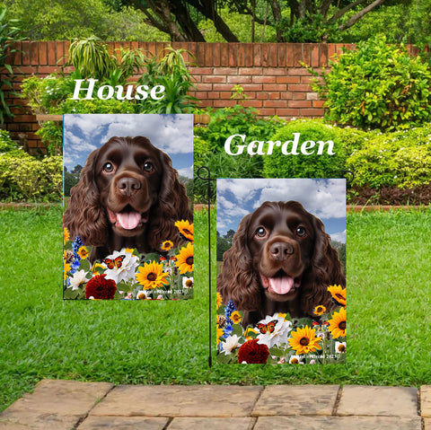 Cocker Spaniel Chocolate - Best of Breed  Summer Fields Outdoor House and Garden Flag
