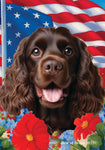 Cocker Spaniel Chocolate - Best of Breed  Patriotic I All-American Outdoor House and Garden Flag