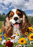 Cocker Spaniel Tri - Best of Breed  Summer Fields Outdoor House and Garden Flag