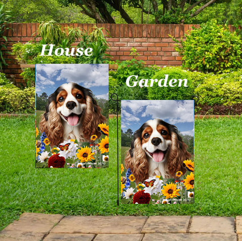 Cocker Spaniel Tri - Best of Breed  Summer Fields Outdoor House and Garden Flag