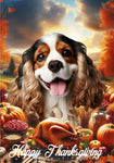 Cocker Spaniel Tri - Best of Breed  Thanksgiving Outdoor House and Garden Flag