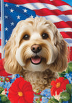 Cockapoo Blonde - Best of Breed  Patriotic I All-American Outdoor House and Garden Flag