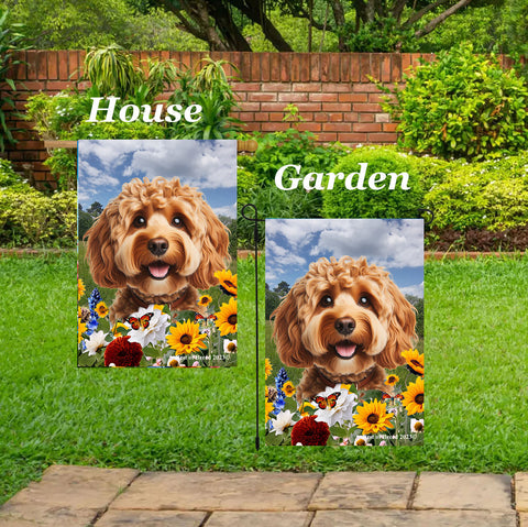 Cockapoo Red - Best of Breed  Summer Fields Outdoor House and Garden Flag