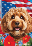 Cockapoo Red - Best of Breed  Patriotic I All-American Outdoor House and Garden Flag