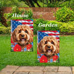 Cockapoo Red - Best of Breed  Patriotic I All-American Outdoor House and Garden Flag